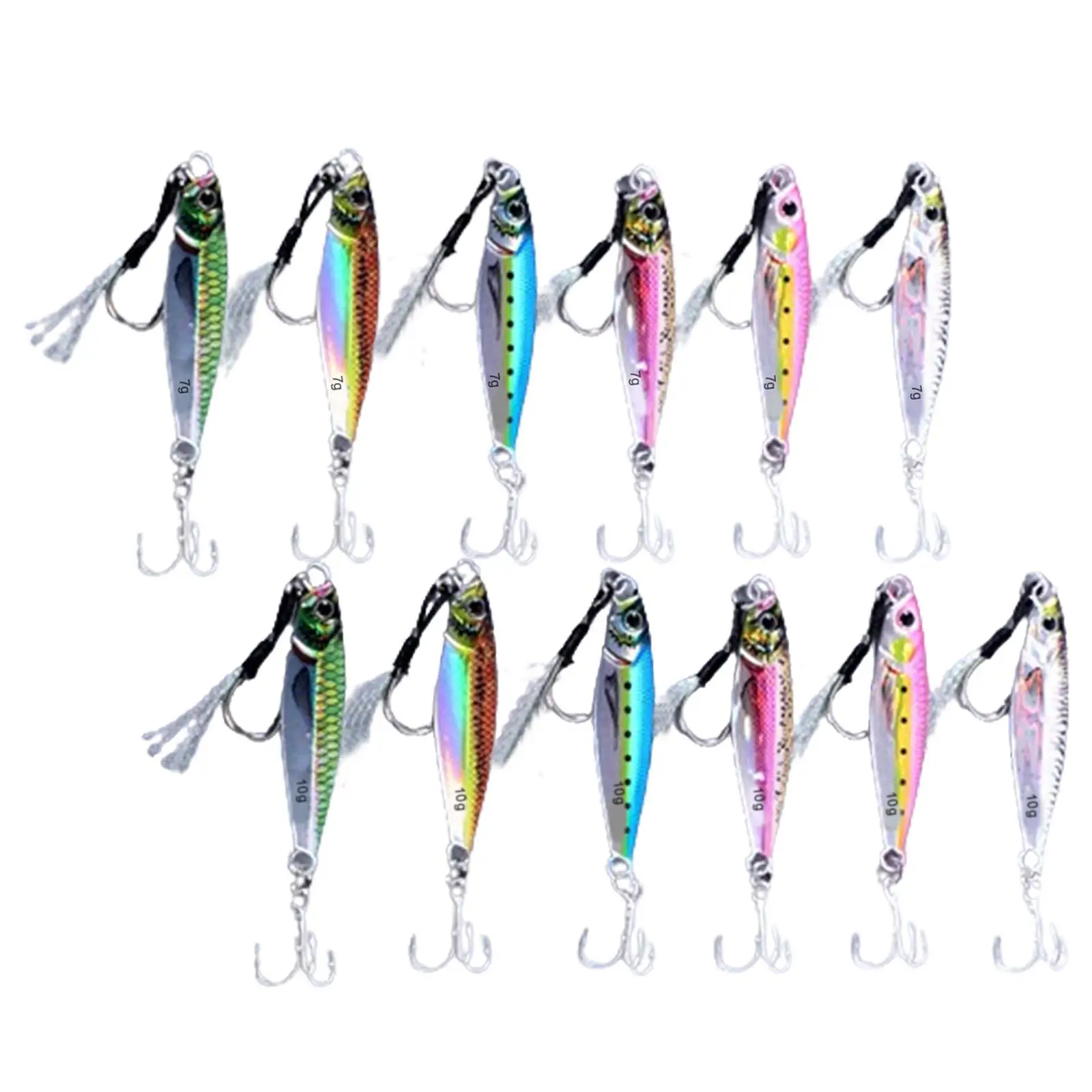 

6 Pieces Fishing Lures Baits Simulated Fishing Gear with Hook Jigging Lures for Coral Trout Salmon Small Tuna Cobia Snapper