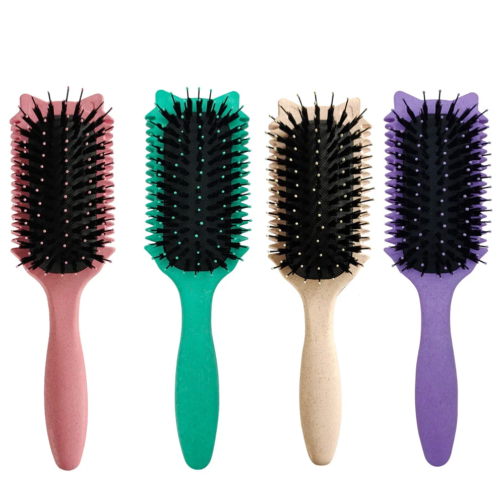 New Curly Hair Brush Bristle Nylon Shaped Curly Hair Comb Scalp Massage And Anti-static Fluffy Hair Brush Hairstyle Tools