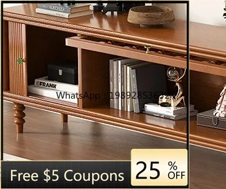 

ZZ French retro solid wood simple TV cabinet American floor locker medium antique storage cabinet