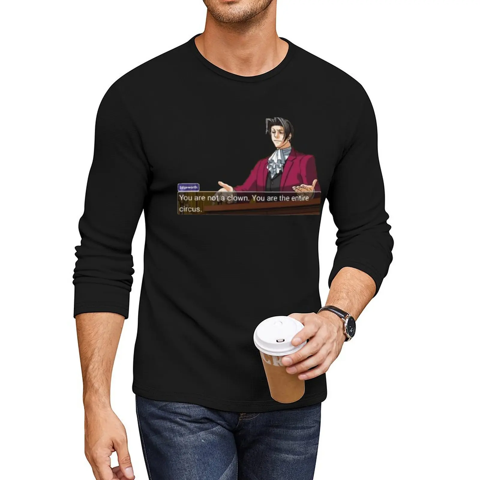 Miles Edgeworth Long T-Shirt oversized t shirt tops fitted t shirts for men