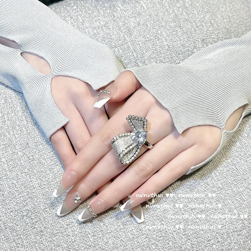 

White Cubic Zirconia Rings for Women Silver Plated Drop Earring Necklace Party Accessories Wedding Engagement Fine Jewelry