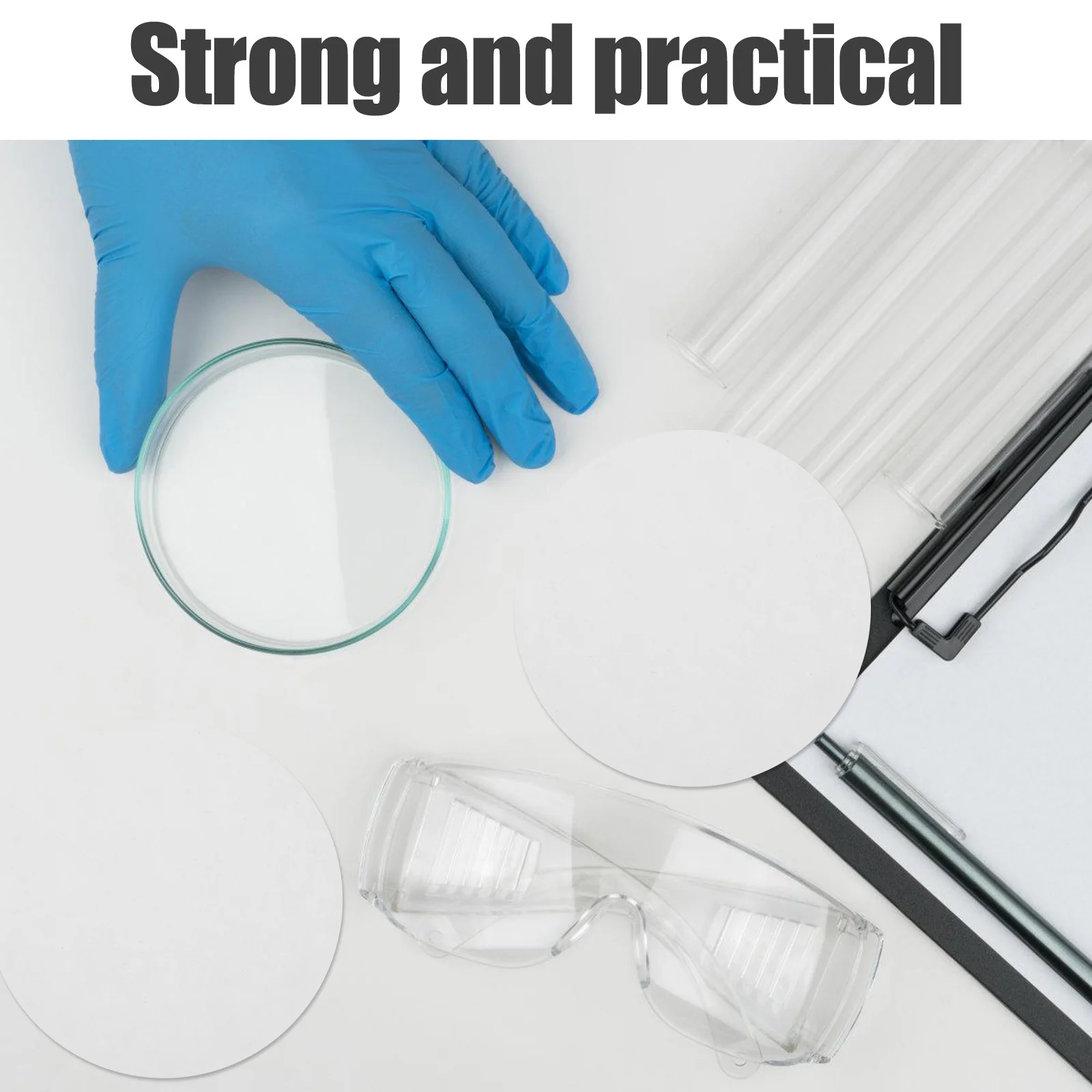 100 قطعة ورق فلتر عالي 11 سنتيمتر معدل تدفق متوسط أقراص مميزة لتطبيقات الكيمياء العامة ورق فلتر المختبر القياسي #2