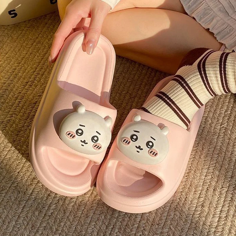 Image of Neue Anime Süße Eva-Sandalen für Damen, Sommer-Hausschuhe, Indoor- und Outdoor-Nutzung, Anime-Sommer-Studenten-Hachiware-Usagi-Pantoffeln für Mädchen