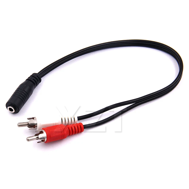 Universal RCA Cable 3.5mm Jack Stereo Audio Cable Female to 2RCA Male Socket to Headphone 3.5 AUX Y Adapter for DVD Amplifiers