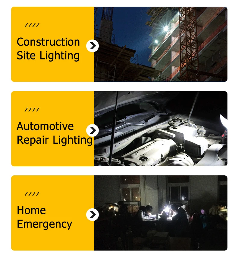 LED Working Light Lamp Portable Flashlight Torch USB Charger Adapter For 20V Handheld Emergency Tool Light Outdoor