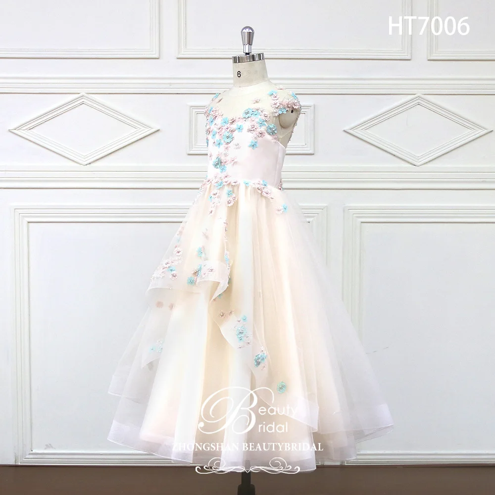 3D Flower Girl Dresses For Wedding robe de soirée de mariage Kids Pageant Gowns Tulle Ruffled First Communion Dress