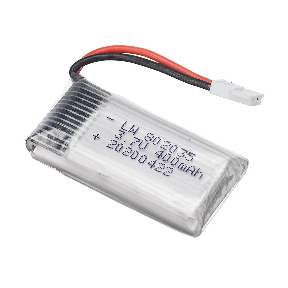 Batterie Lipo avec chargeur XH2.54 pour importateur RC, pièces de rechange, Tage Hknit H31, KY101, E33C, E33, U816A, Vå, H6C, 3.7V, 400mAh, 3.7V, 1S