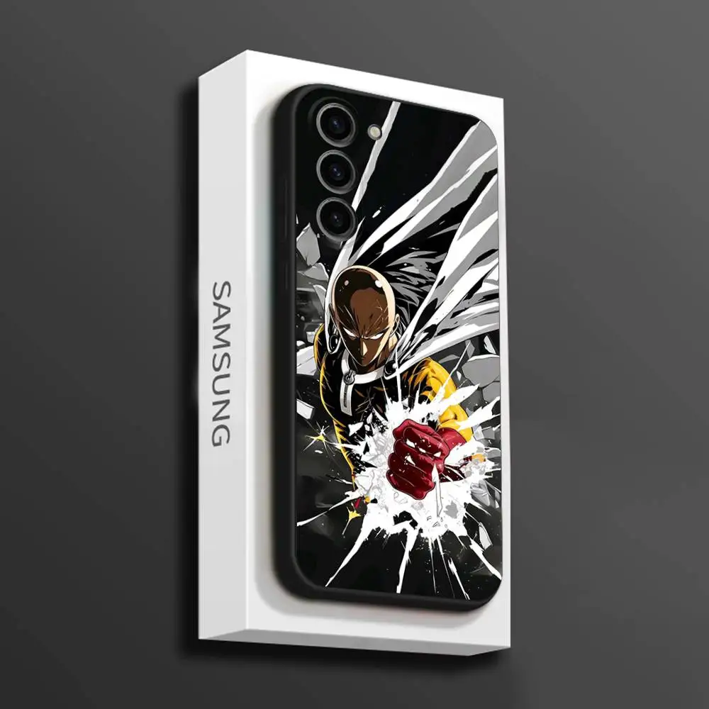 حافظة هاتف One P-Punch Man Saitama لهاتف سامسونج جالاكسي A 73,72,51,53,52,71,22,5G,Note,J7,8,9 غطاء أسود ناعم