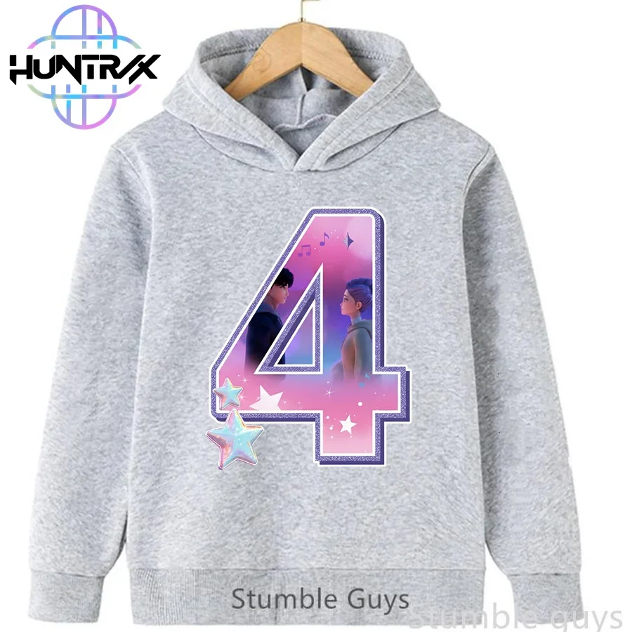 

Kids Kpop Demon Hunters Hoodie Autumn Boys Clothes Girls Numbers 1-9 Print Daily Outfit Fashion Hoodie​