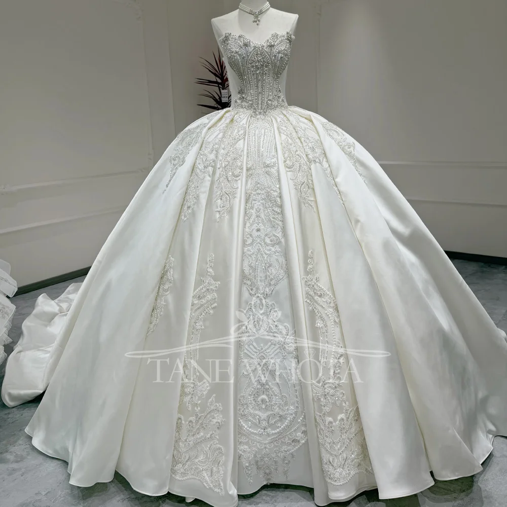 

Роскошное свадебное платье с блестками и вышивкой бисером в форме сердца, элегантное свадебное платье на шнуровке сзади, Vestido Boda