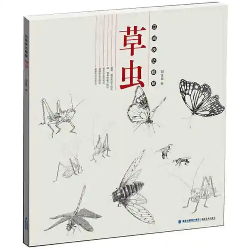 Meticulous Painting Technique Tutorial Book Line Drawing Peony Flowers Birds Insect Manuscript Beginner Getting Started Textbook