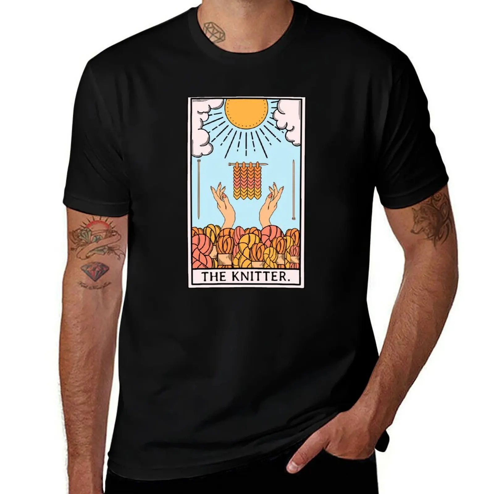 

The Original Knitter Tarot Card T-Shirt oversized man t shirt shirts graphic anime figures fruit of the loom mens t shirts