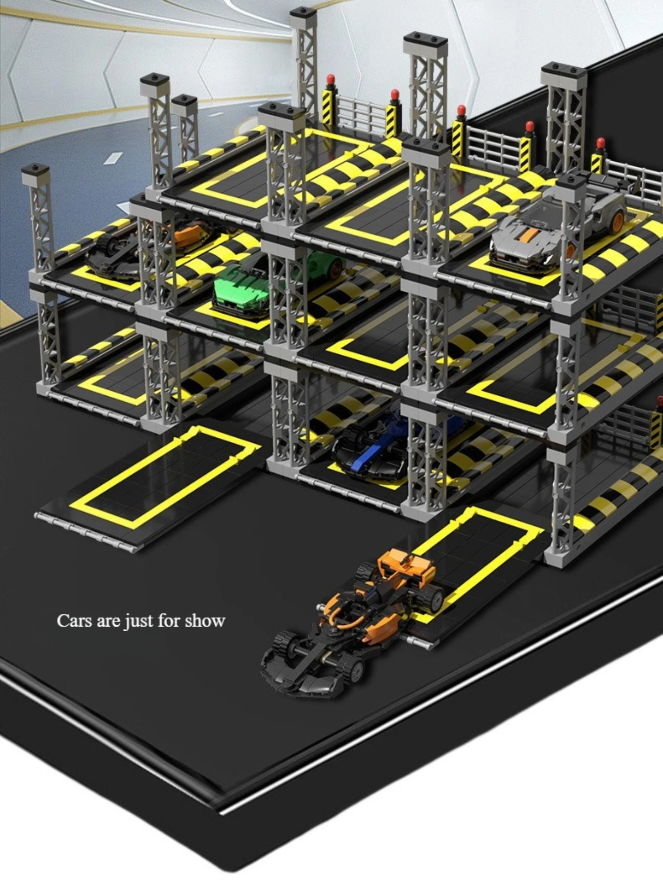 

New Block Toy Set: Urban Traffic Series-Parking Lot Construction MOC Model Fence Skateboard Police Car Scene Boy's Holiday Gift