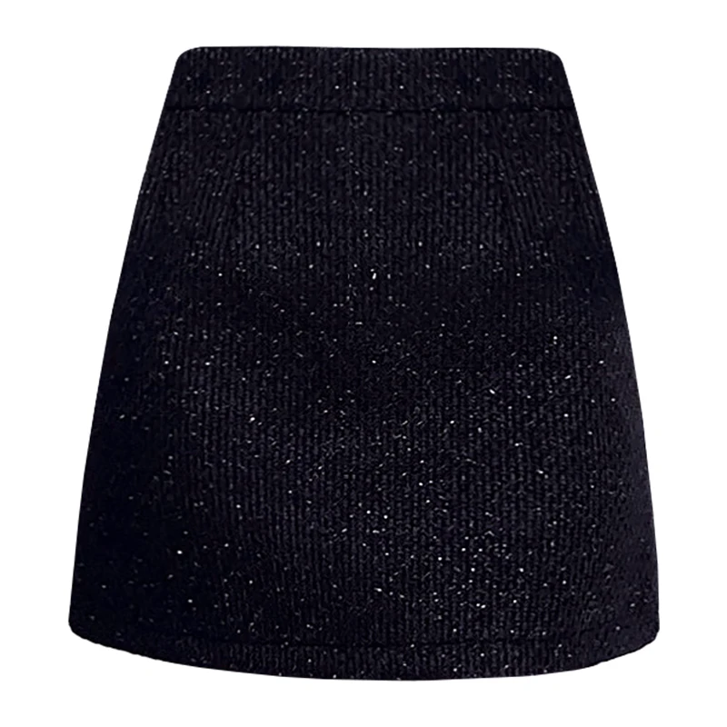 Coréen Sle taille haute a-ligne jupe femmes automne hiver Plaid minceur Ele f-longueur jupe vêtements de transport