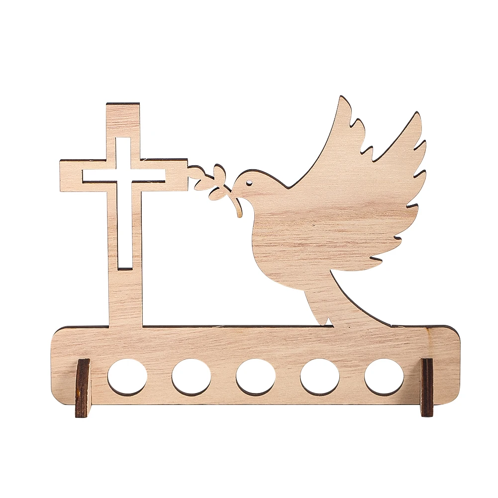 Wooden Peace Dove Blessing Hanging Plaques Vertical Crucifix Church Service Baptism Prayer Candlestick Arrangement Decoration
