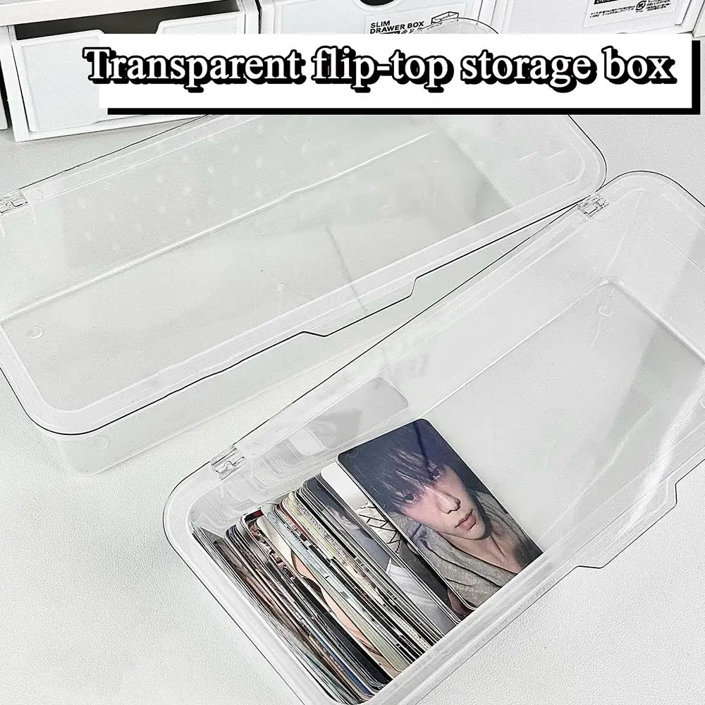 HOT 1PC Transparent Photocards Storage Box Idol Photo Storage Case Game Cards Organizer Jewelry Storage Supplies Desk Stationery