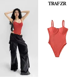 TRAF ZR seksowne body letnia kobieta Playsuit 2024 Y2k moda seksowne-damskie pajacyki dla dorosłych damskie body typu „wszystko w jednym” bez rękawów