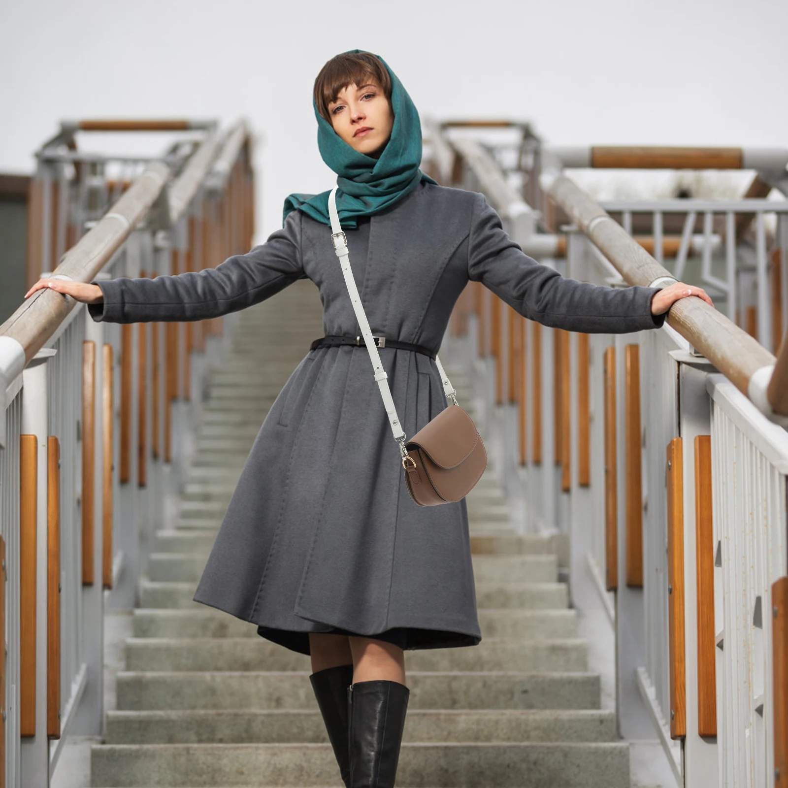 

Adjustable Shoulder Women Bag PU Replacement Belt White Long Crossbody Strap Premium Replacement Bag Strap Gifts