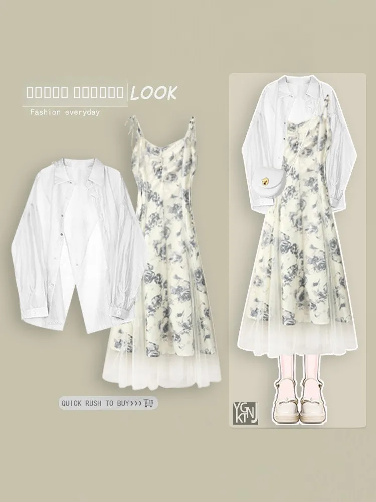 

Модная тонкая женская рубашка с цветочным принтом и разрезом, свободного кроя, с длинными рукавами, воротником, летняя новинка