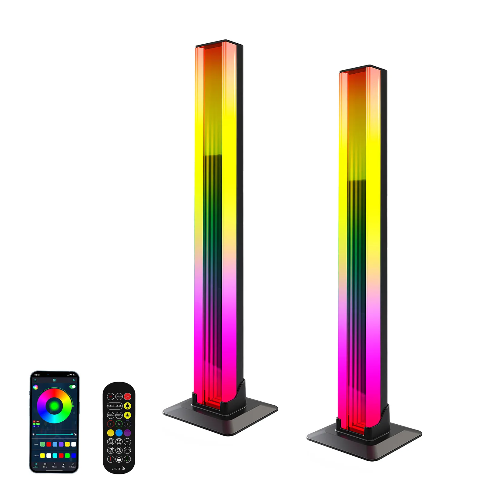 rgb led desktop floor lamp barras de luz noturna musica rhythm luzes atmosfericas backlight para gaming room decoracao lampada pcs 01