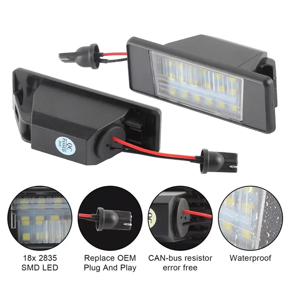 2 قطعة لوحة ترخيص مُضاء ضوء لنيسان قاشقاي J11 بريميرا P12 باثفندر R51 X-Trail T31 Juke F15 ميكرا فيرسا إنفينيتي Q50 #2