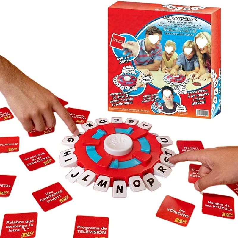 

Spanish Word Game Toys Brinquedos de mesa educativos para crianças espanhol interativo plataforma giratória jogo para família