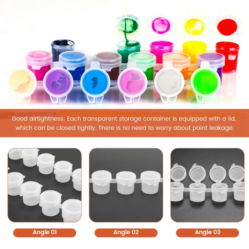 SR-30 Strips Empty Paint Strips Paint Cup Pots Storage Containers Painting Arts Crafts Supplies (5Ml/30Pc)