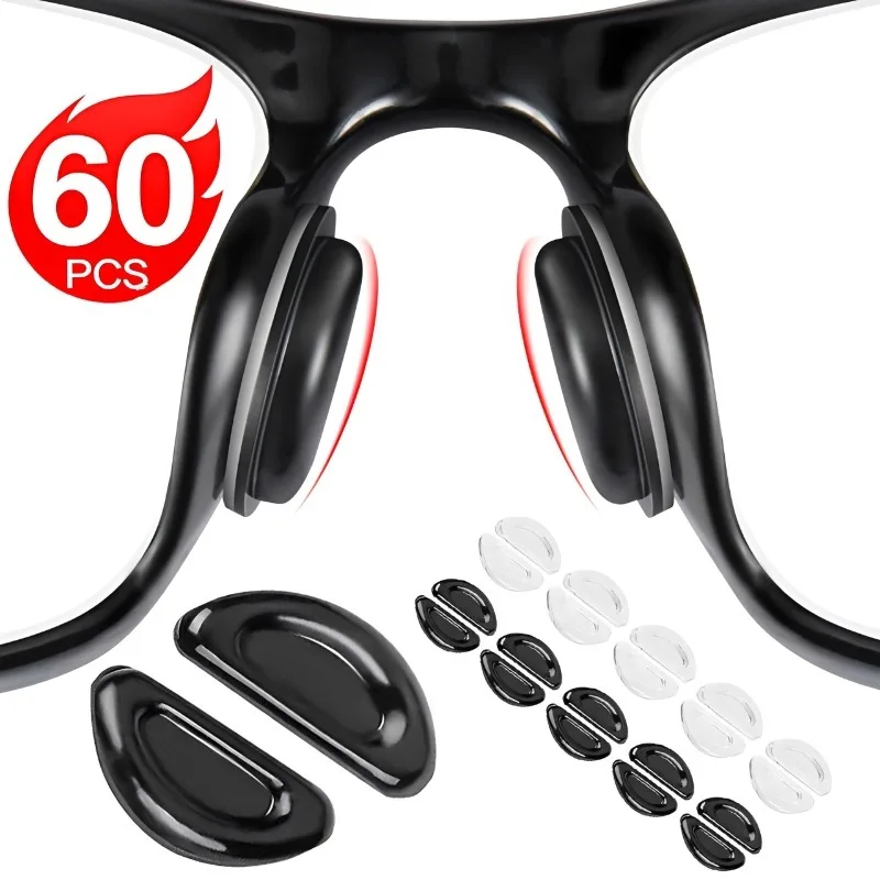 

10/40/60Pcs Nose Pads for Meta Ray-Ban Smart Glasses Anti Slip Silicone Eyewear Cushions Adhesive Replacement for Sunglasses