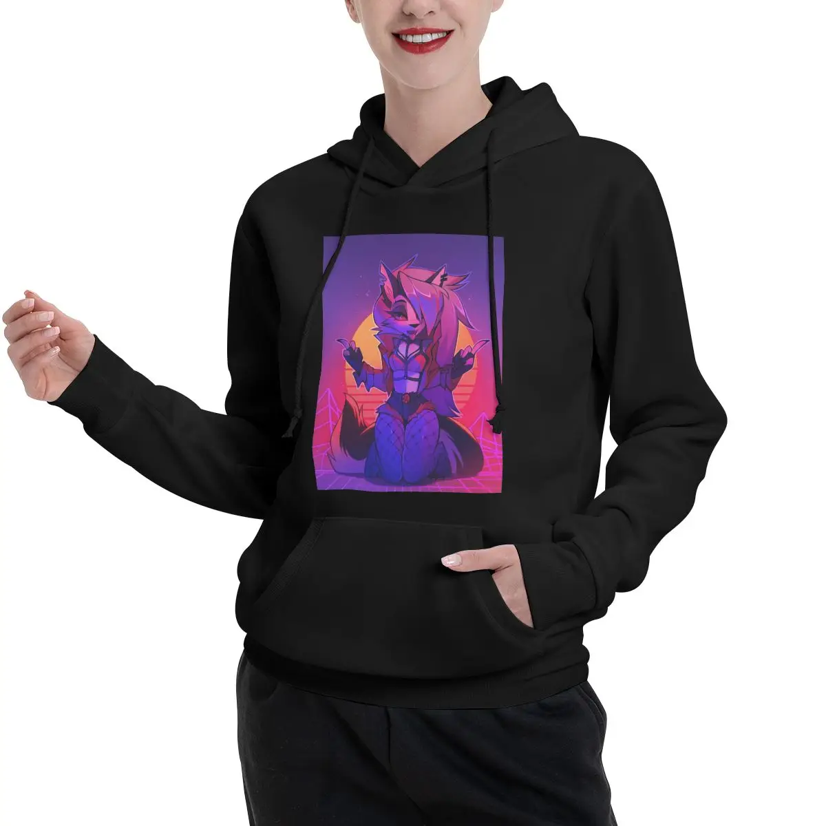 

Loona Collage Helluva Boss аниме толстовки для пар мужчин женщин повседневный пуловер толстовка Harajuku с длинным рукавом с капюшоном осень зима