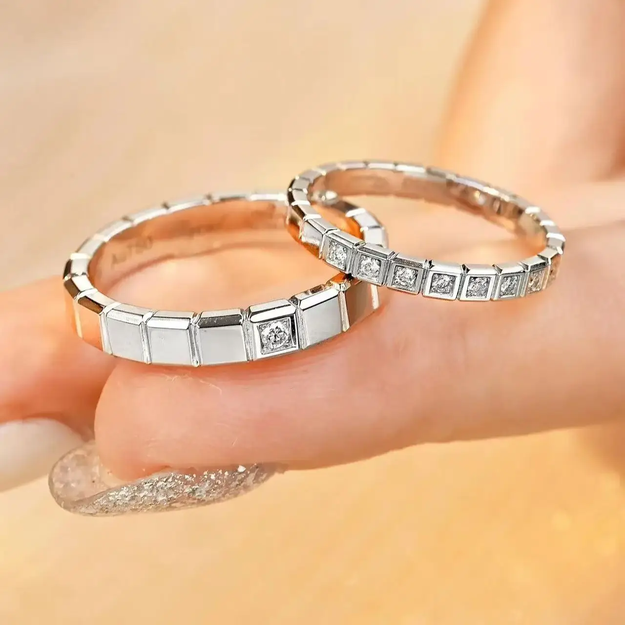 

Classic French S925 Sterling Silver Ice Lady Ring Luxurious And Dazzling Moissanite Exquisite Holiday Engagement Gift，colorfast