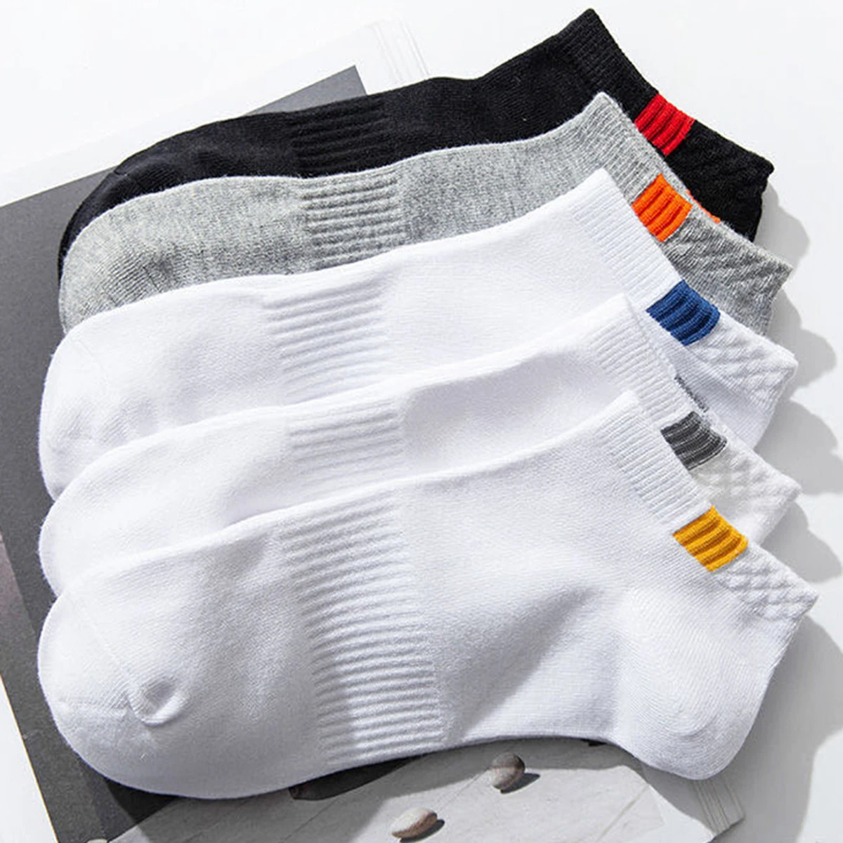 5 Pairs Low Tube Men Sport Socks Set Breathable Fashion And Well-matched Casual Socks For Men Spring And Summer Wear