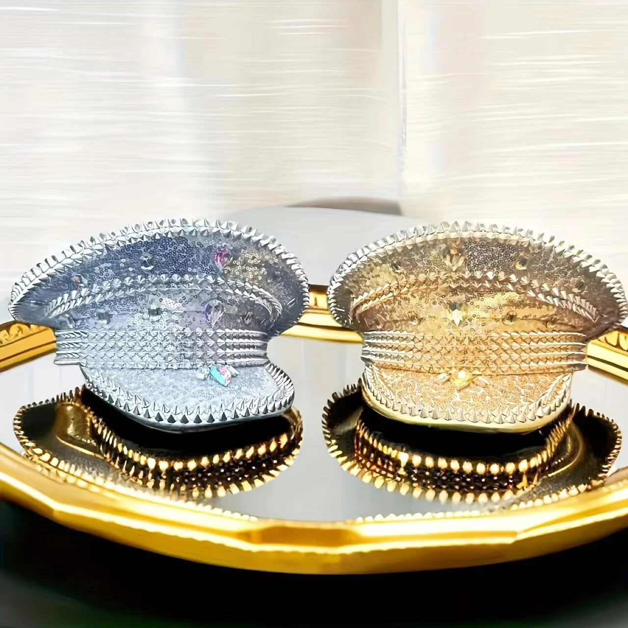 

Шляпа капитана в стиле стимпанк со стразами для карнавала, Марди Гра, винтажные военные аксессуары и головные уборы для мужчин и женщин