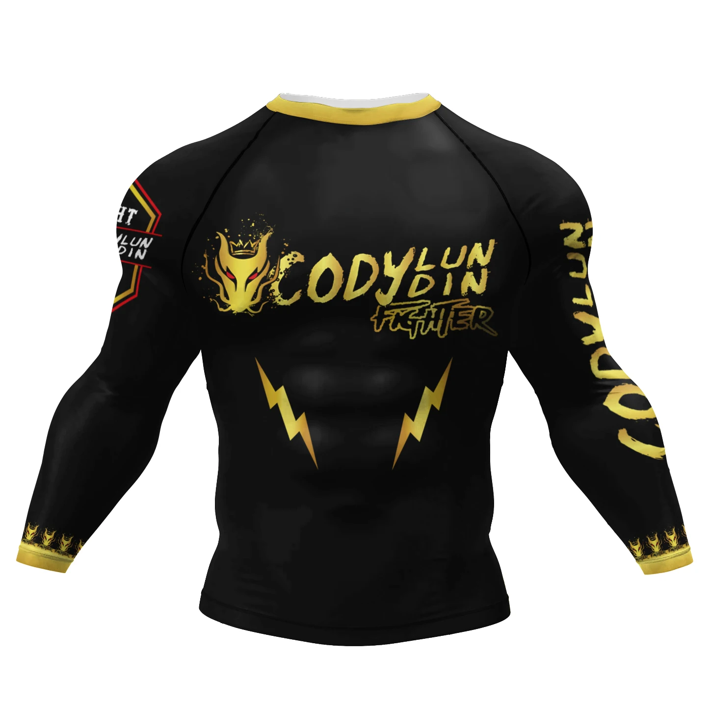 Cody Lundin Man’S Elastic Banding MMA BJJ Fitness Training Rashguards 3D Printing Combat Men's Tight Fitting Long Sleeves Shirts