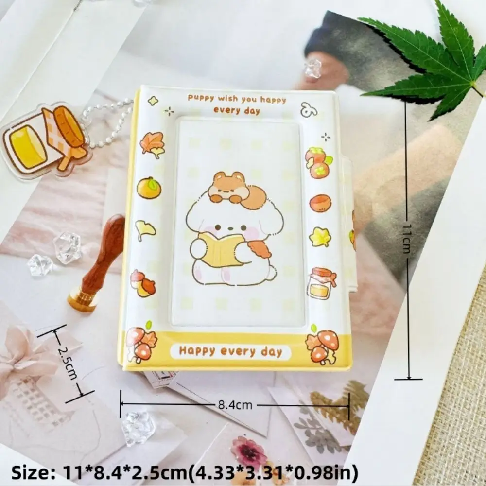 Cute Cartoon Puppy Card Album PVC Rose bow Photocard Binder 3 Inch with 16 Internal Pages Idol Card Collect Book Unisex