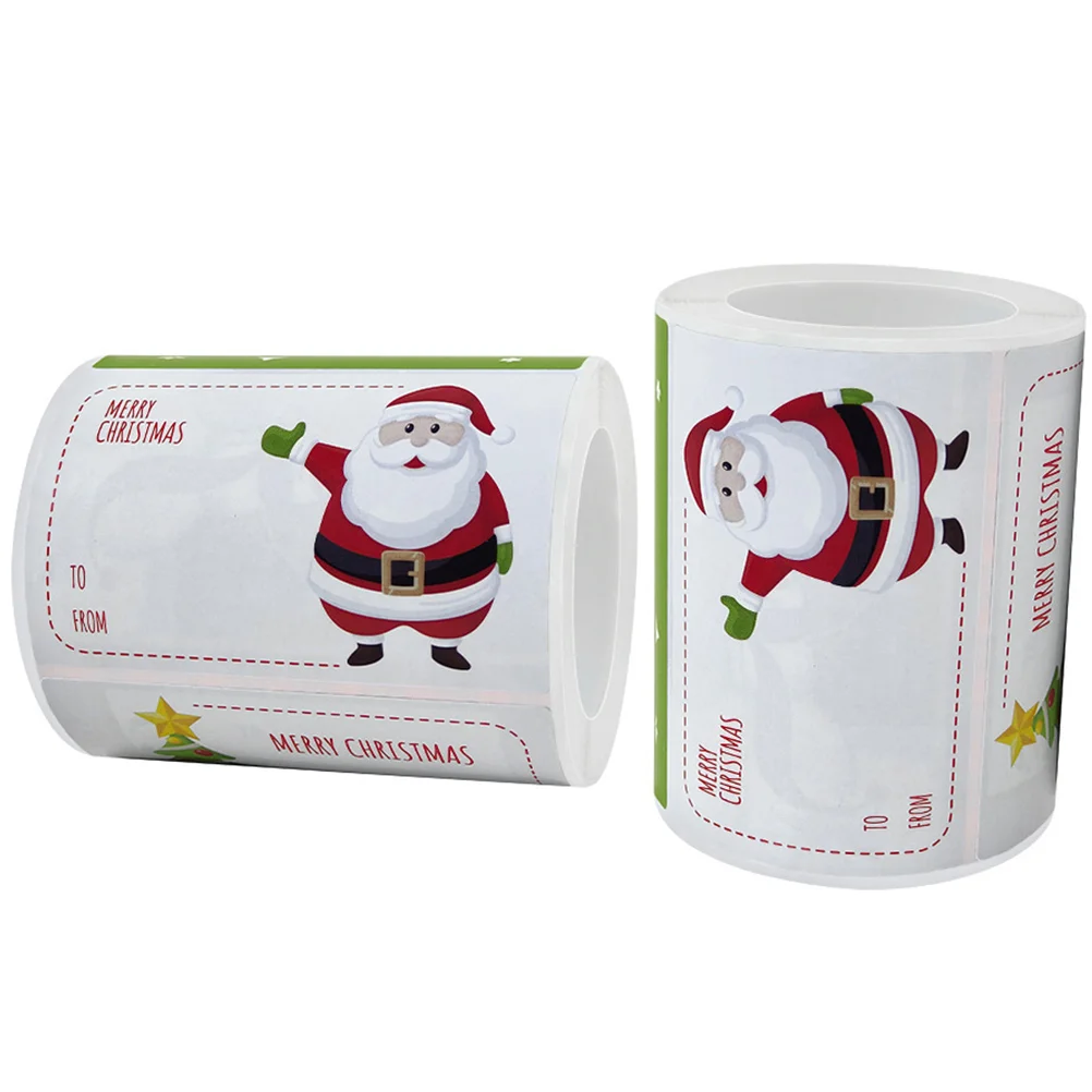 

Christmas Adhesive Sticker Roll Copper Plate Label Tags Gift Box Sealing Decals Decorative Carton Seals Multi-Function