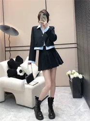 Summer Outfits Women's Short 2 Sets Suits with Skirts and Blazer Two Piece Set for Woman 2024 Chic Elegant Co Ord Korea Festival