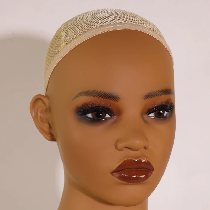 Nunify cabeza de maniquí femenino realista con hombro, cabeza de Pvc, busto, soporte de cabeza de peluca con maquillaje para pelucas, nuevo estilo africano