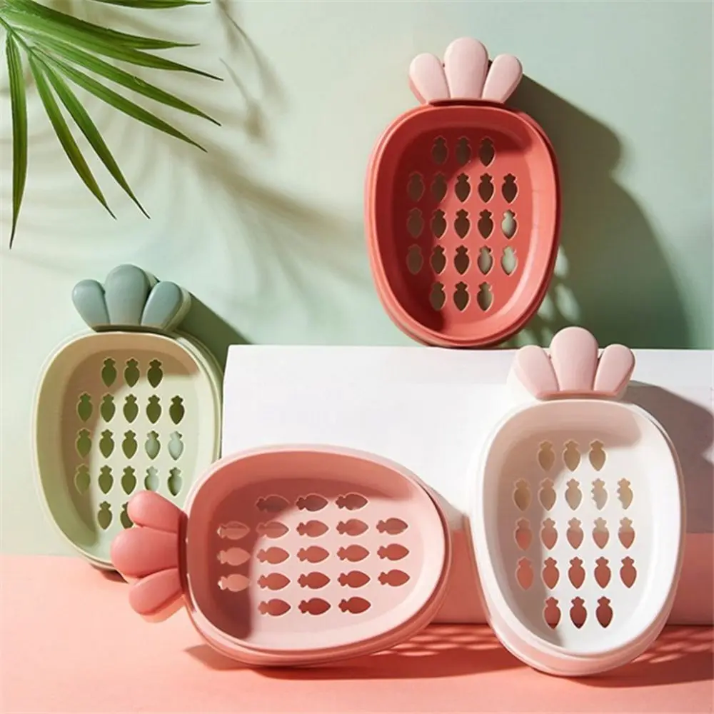 Portable Carrot Soap Box Bathroom Dish Plate Case Soap Box Soap Rack Home Shower Travel Hiking Holder Container