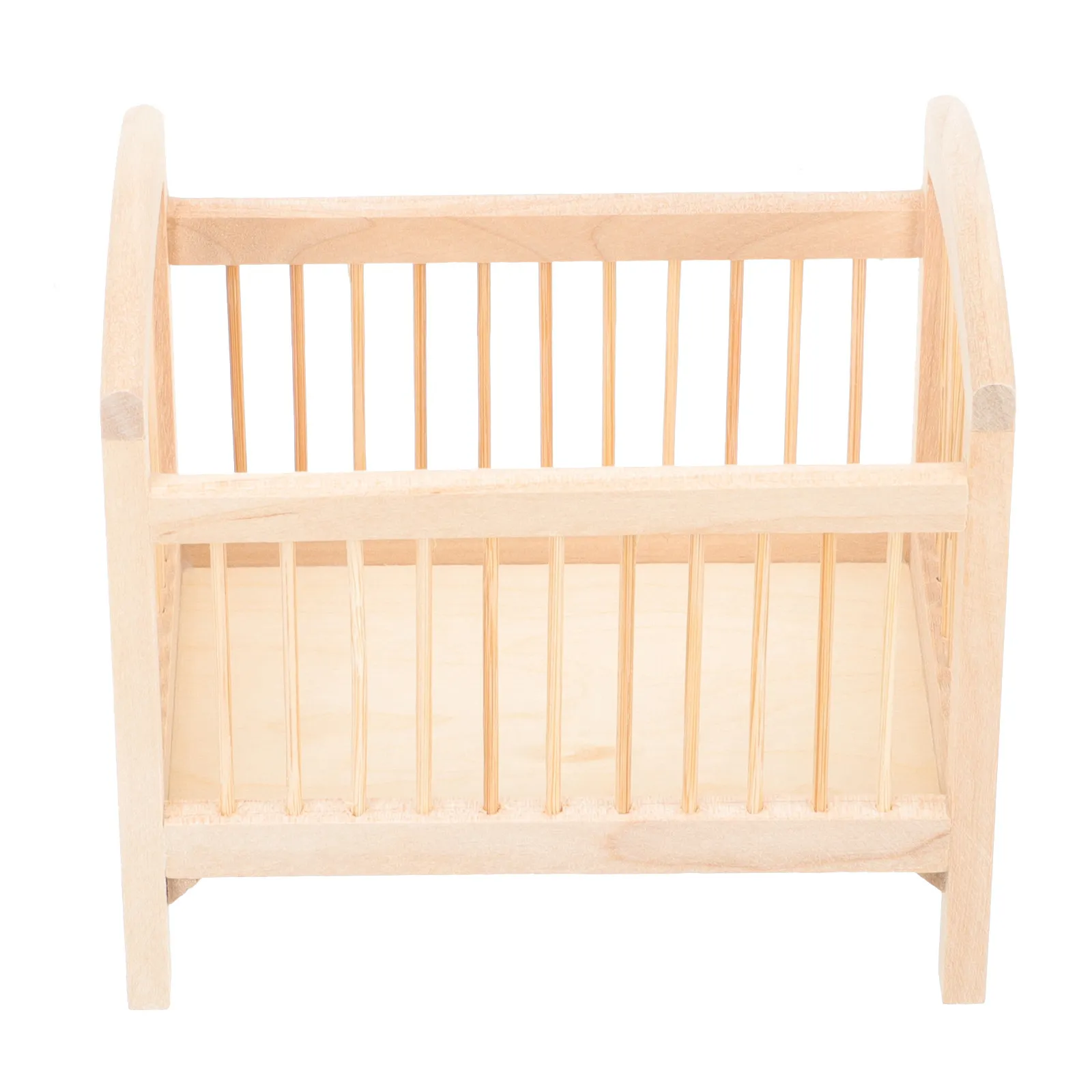 

Miniature Wooden Baby Crib Small Crib Bedroom Decor Micro Landscape Decorative Accessory Kids Toy Miniature Toy
