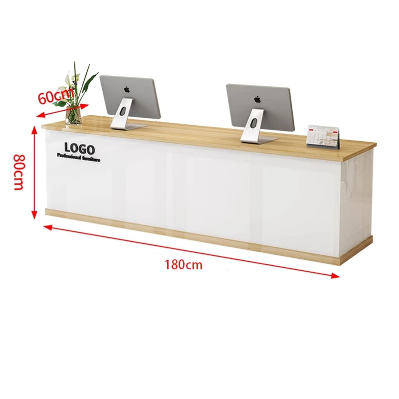 Mondern Minimalist Reception Desk Narrow Retro Design Cool Bar Custom Marble Top Escritorio De Recepcion Commercial Furniture