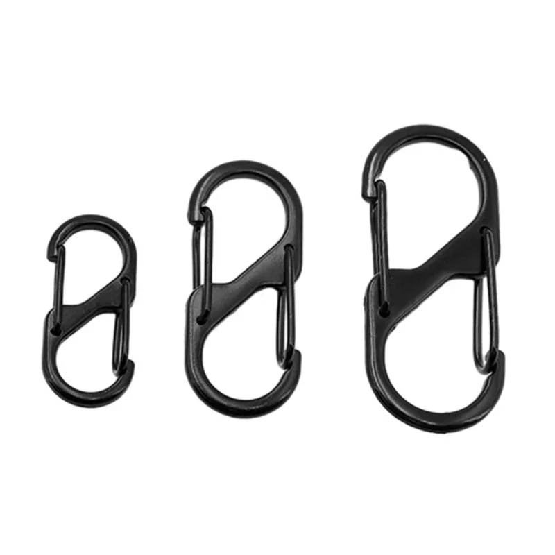 10 Pcs S Shaped Carabiner Metal Double Hooks Carabiner Keychain Small Spring Clips for Camping Fishing Traveling