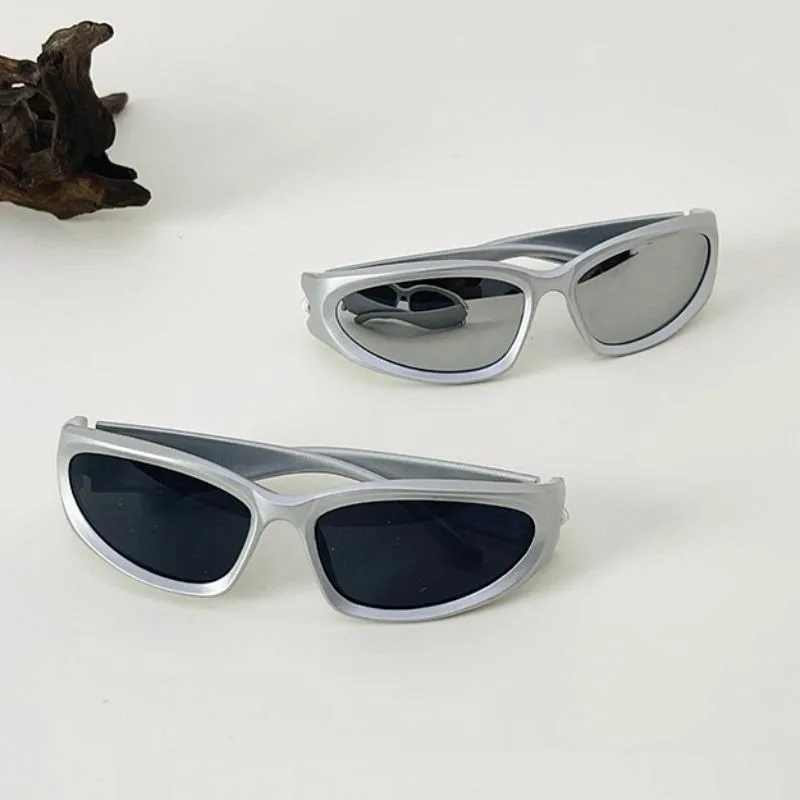 Y2K Kinder Sonnenbrille Modische Persönlichkeit Cat Eye Retro Jungen Mädchen Brille Outdoor Reiten Sport Hip Hop Brillen – Detail 6
