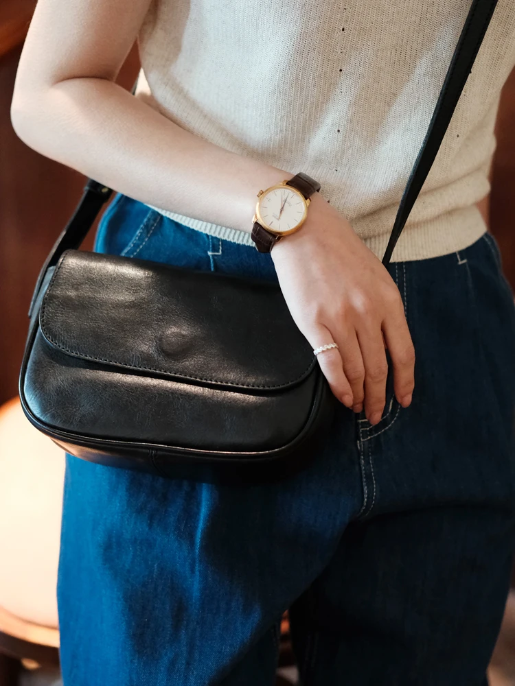 

Outdoor daily party luxury genuine leather women's small phone crossbody bag casual travel handmade cow leather shoulder bag