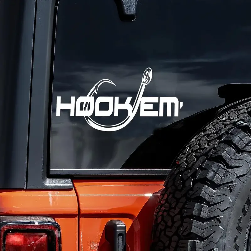 

Fishing Hook EM' Car Stickers For Laptop Car Truck Van SUV Motorcycle Vehicle Paint Window Wall Cup Toolbox Guitar Scooter Decal