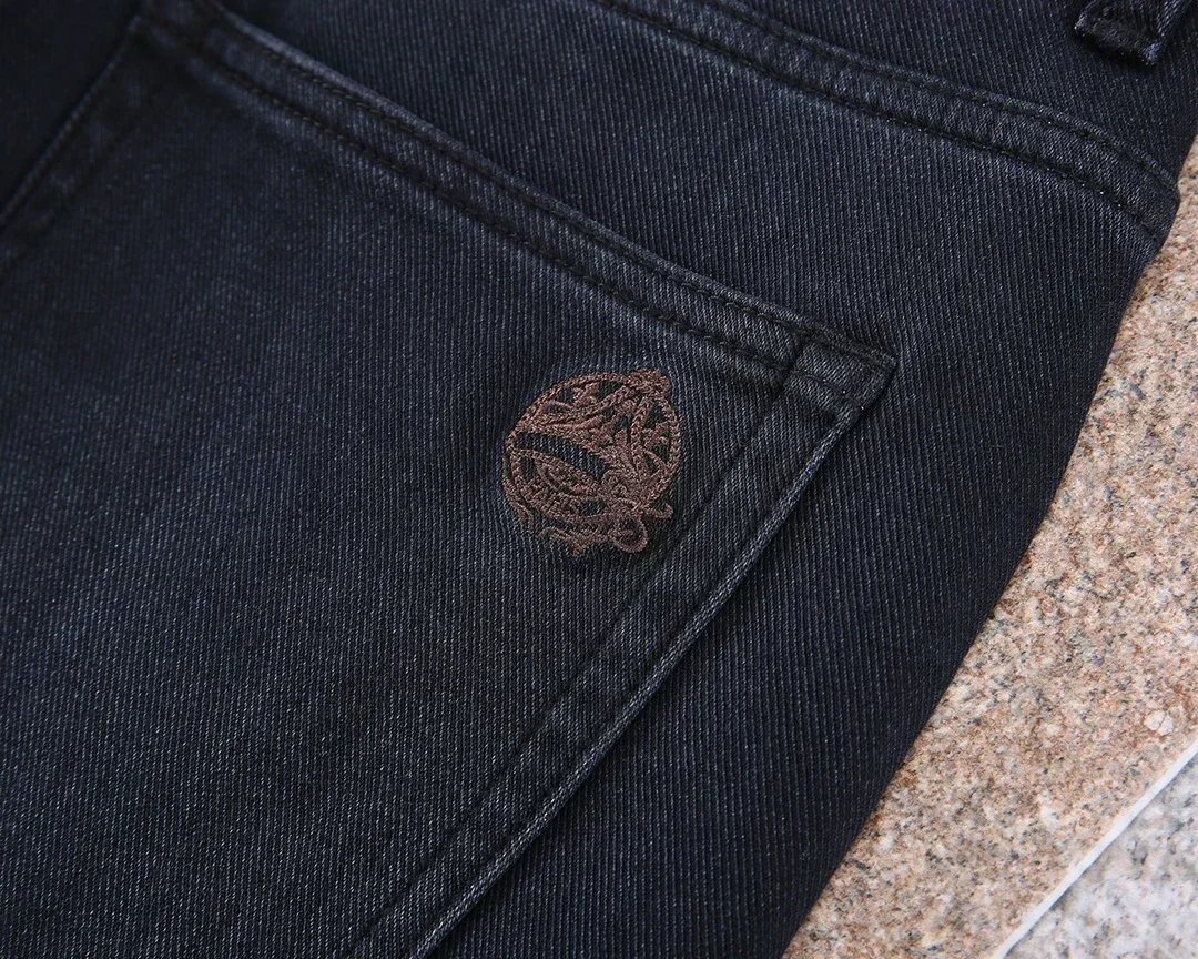 

BLLIYOSS 1895 Jeans Men New comfortable casual elastic High-Quality Straight long pants Leather label size: 29-40