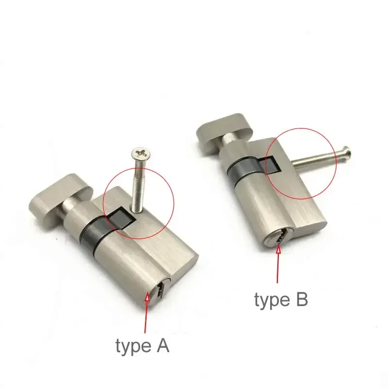 Cilindro serratura porta in vetro Altezza nucleo asimmetrico 32MM lunghezza 50mm Cilindro serratura porta in vetro senza telaio con manopola 5 chiavi