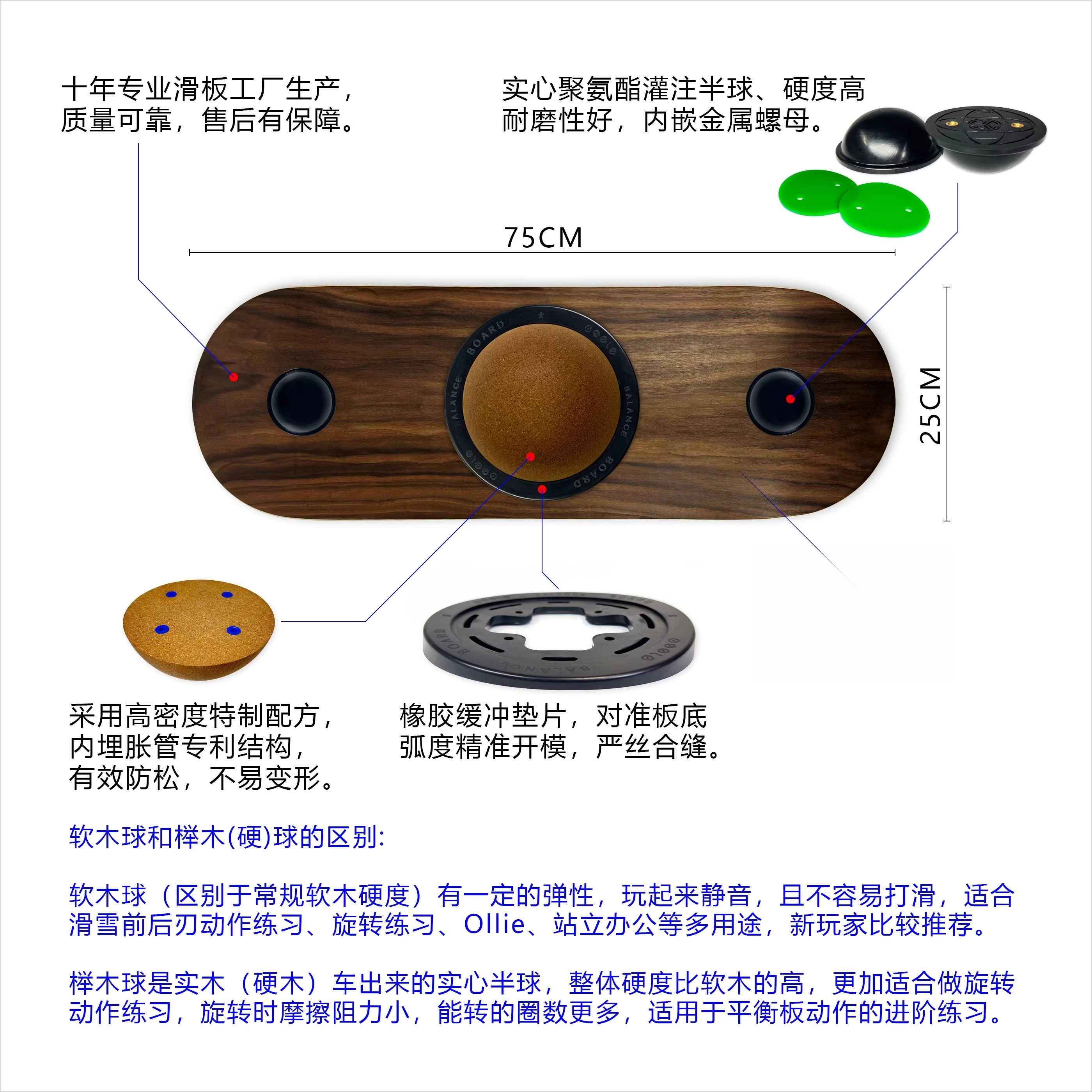 Professional Rotating Balance Board for Core Training Surf Skate Simulation Standing Desk Fitness