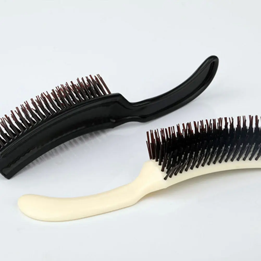 

2 шт., расческа для вечернего макияжа, черная, белая, креативная, легкая, прочная, инструмент для укладки волос для женщин, портативная пластиковая расческа для вьющихся волос