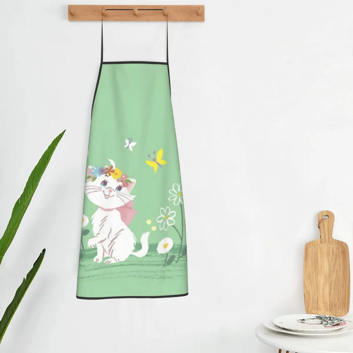 Custom Funny Marie Cat Painting Bib Aprons Women Men Unisex Kitchen Chef Tablier Cuisine for Cooking Baking Gardening