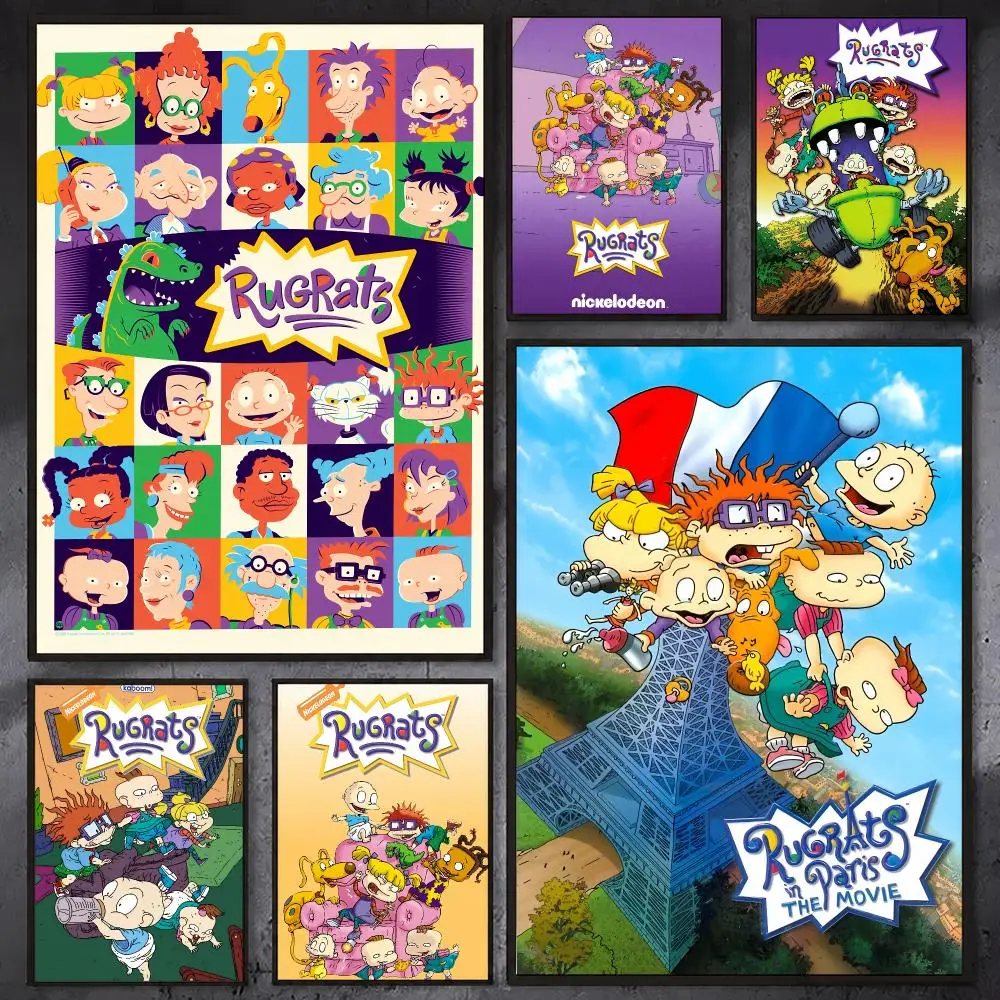 CARTOON R-Rugrats Poster Wall Art Poster Sticker For Living Room Bar Bedroom Home Decoration